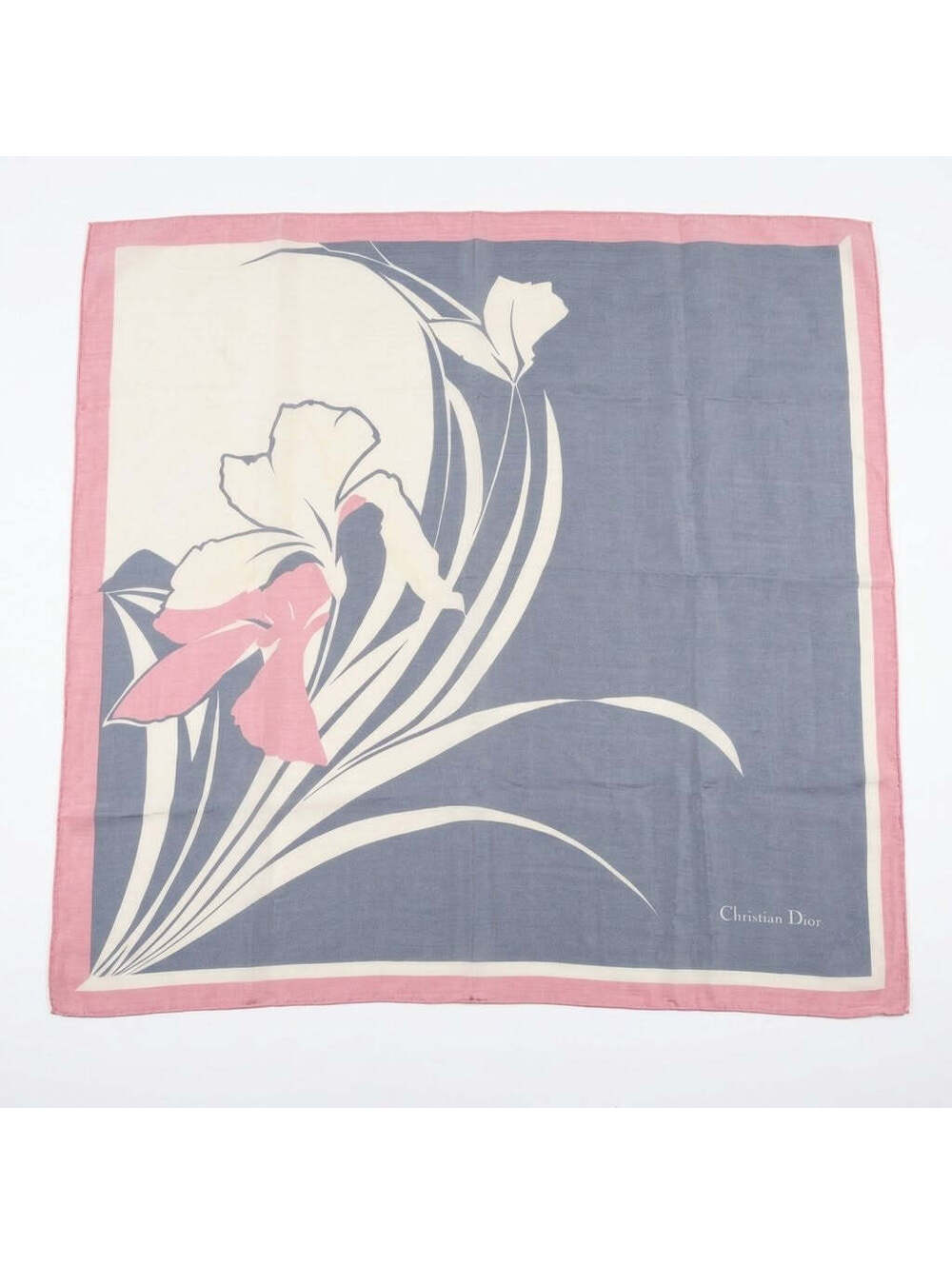 Christian Dior Vintage Iris Floral Scarf